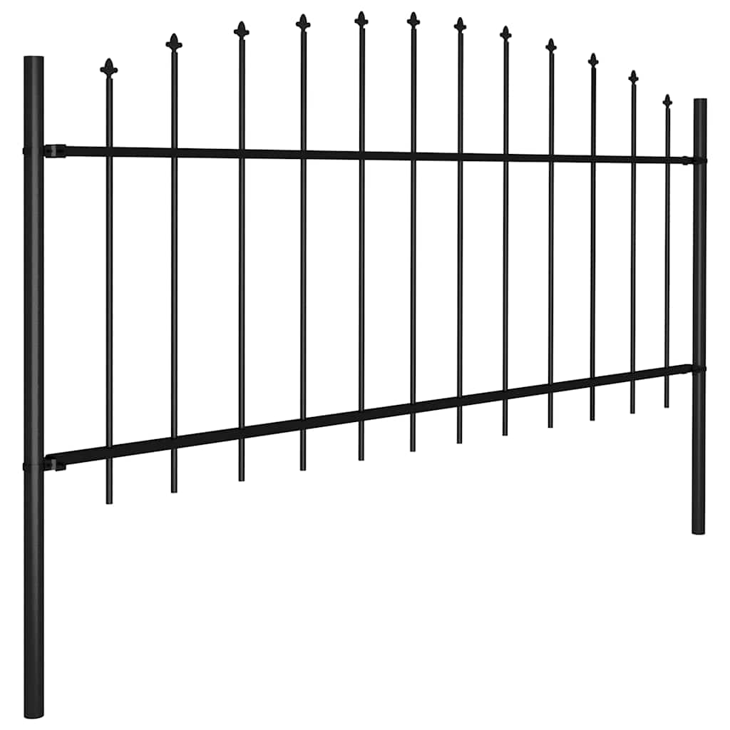fekete lándzsahegy tetejű acélkerítés (0,5-0,75) x 1,7 m