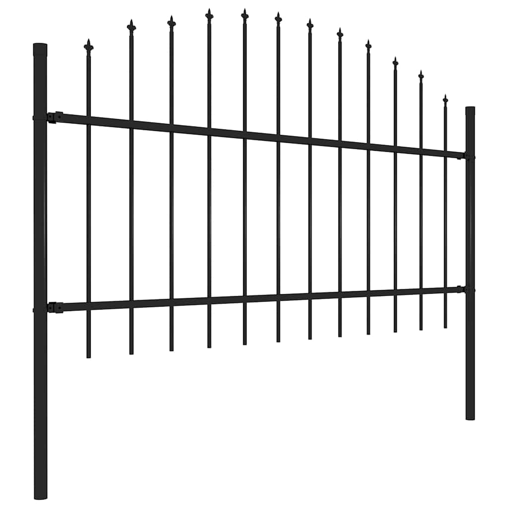 fekete acél kerti kerítés lándzsás tetejű 181 x 125 cm