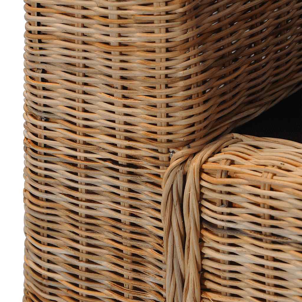 3 személyes természetes rattan kanapé párnákkal