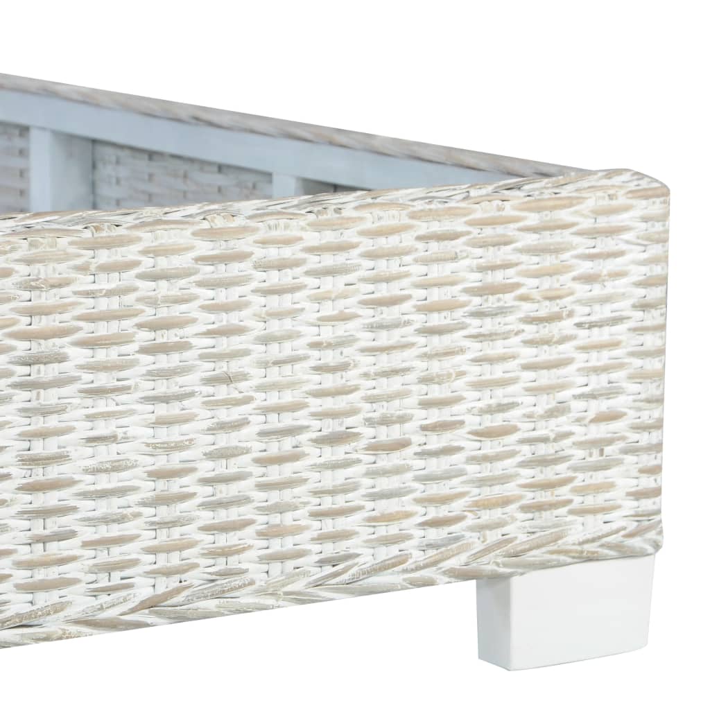 szürke természetes rattan ágykeret 140 x 200 cm