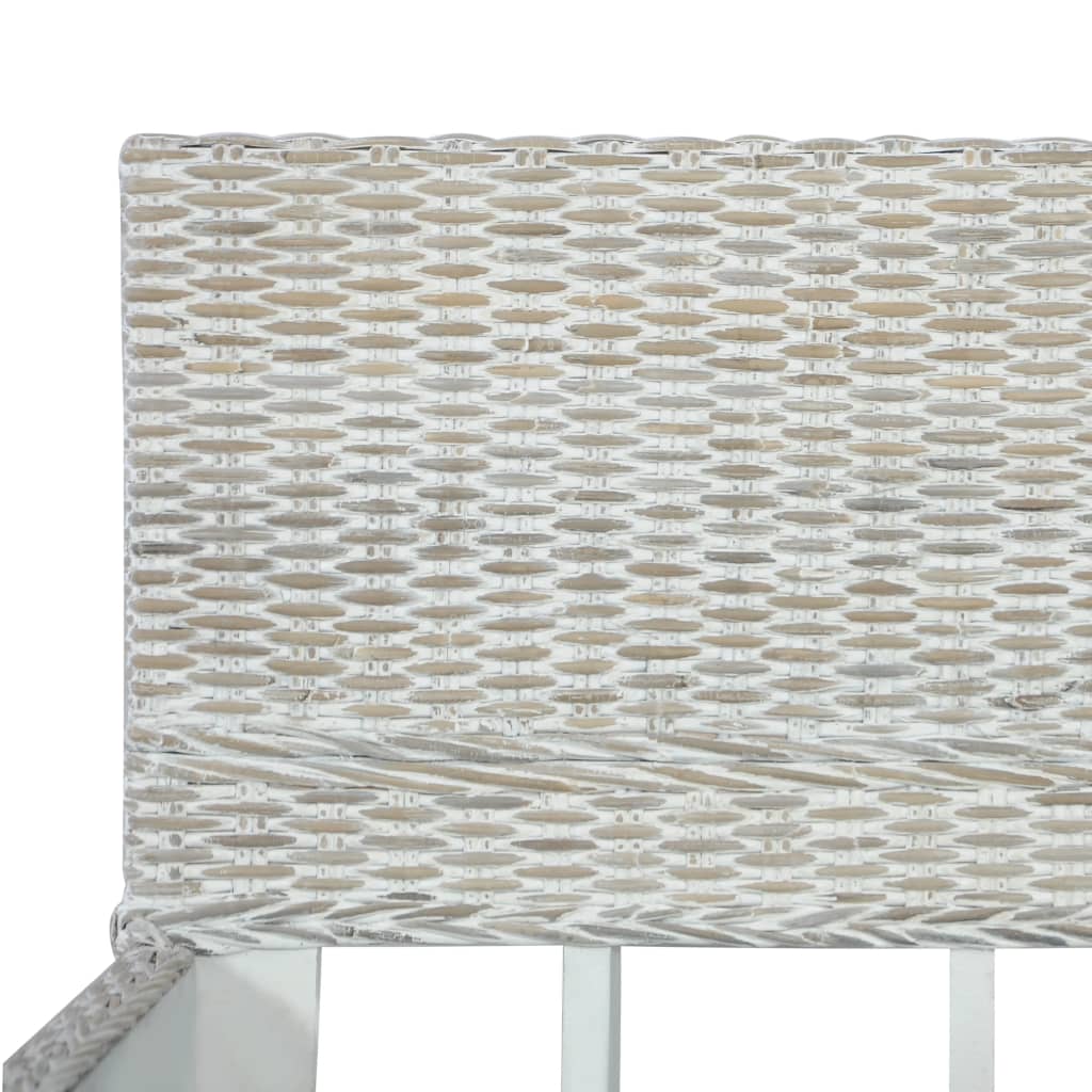 szürke természetes rattan ágykeret 140 x 200 cm