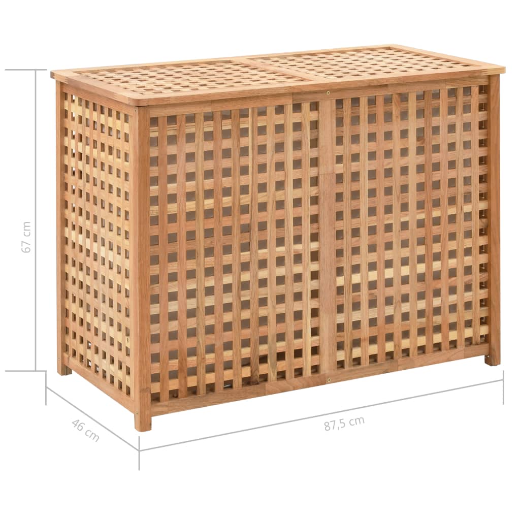 tömör diófa szennyeskosár 87,5 x 46 x 67 cm