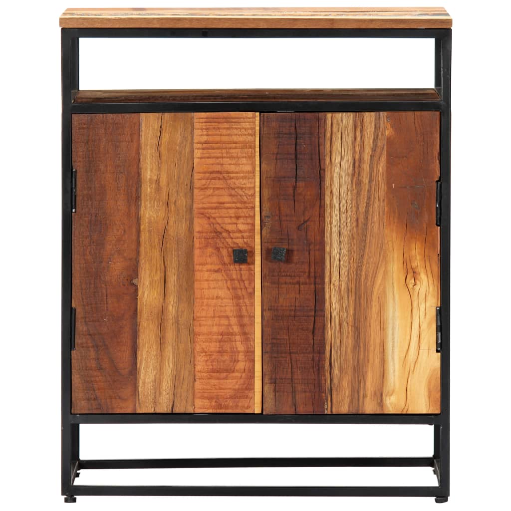 tömör újrahasznosított fa és acél kisszekrény 60 x 35 x 76 cm
