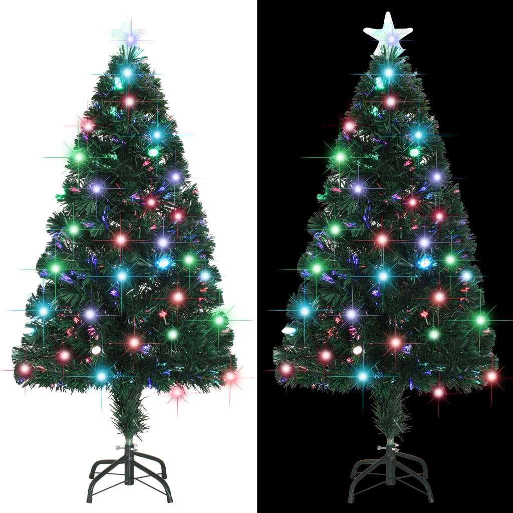 száloptikás megvilágított karácsonyfa állvánnyal 120 cm