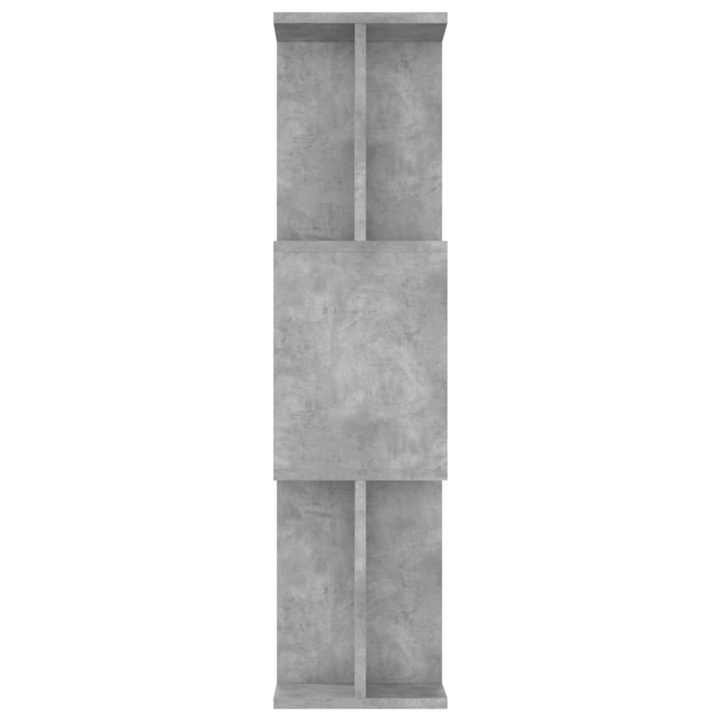betonszürke szerelt fa könyvszekrény/térelválasztó 80x24x96 cm