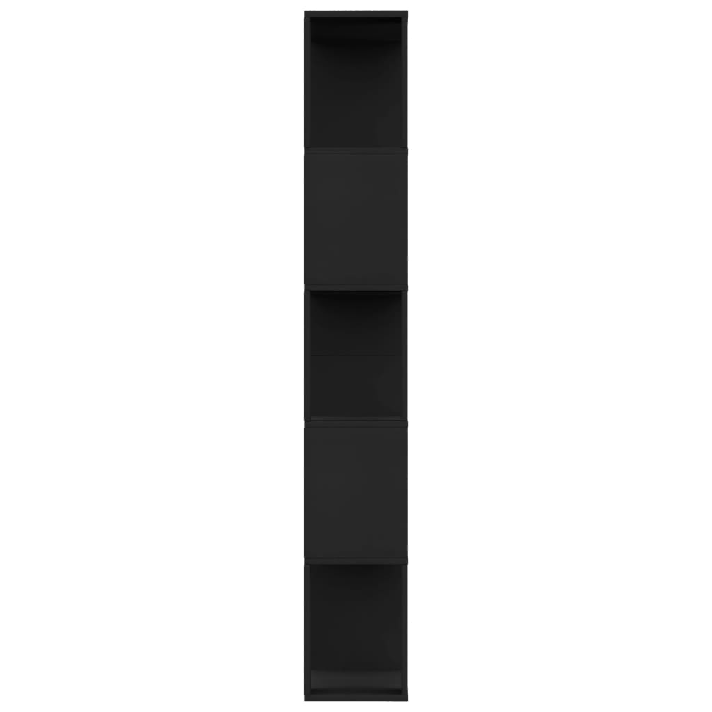 fekete szerelt fa könyvszekrény/térelválasztó 80x24x159 cm