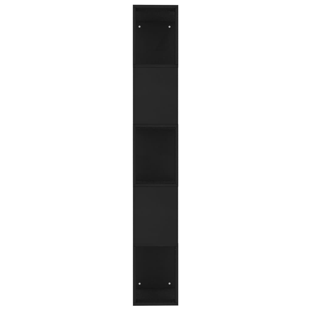 fekete szerelt fa könyvszekrény/térelválasztó 45 x 24 x 159 cm