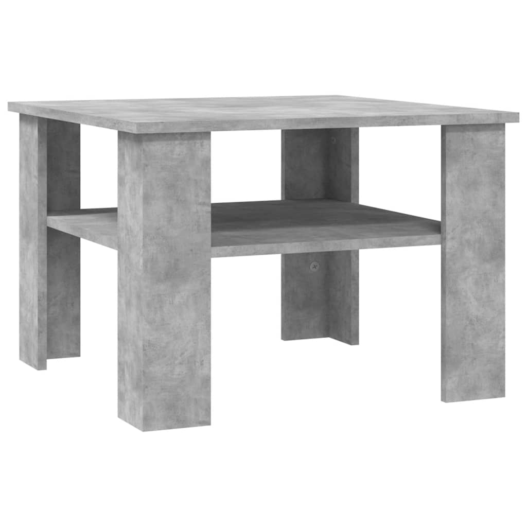 betonszürke szerelt fa dohányzóasztal 60 x 60 x 42 cm