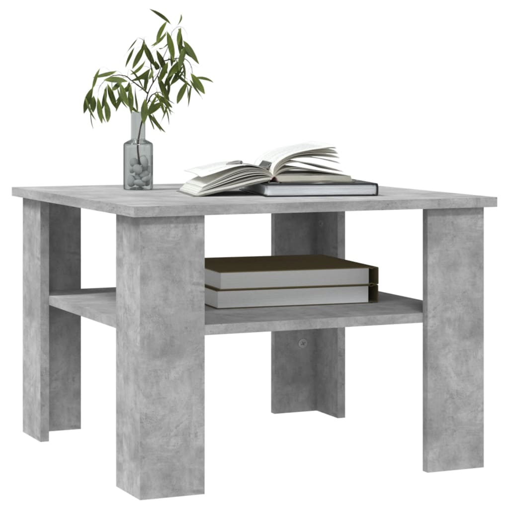 betonszürke szerelt fa dohányzóasztal 60 x 60 x 42 cm