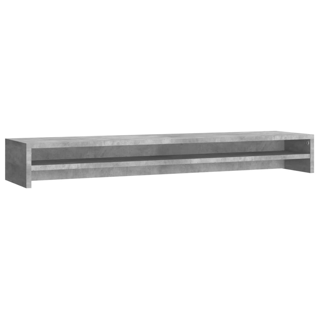 betonszürke szerelt fa monitorállvány 100 x 24 x 13 cm
