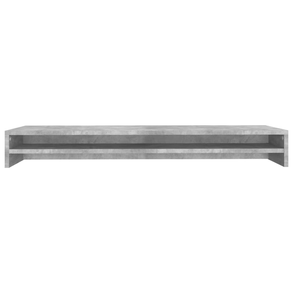 betonszürke szerelt fa monitorállvány 100 x 24 x 13 cm