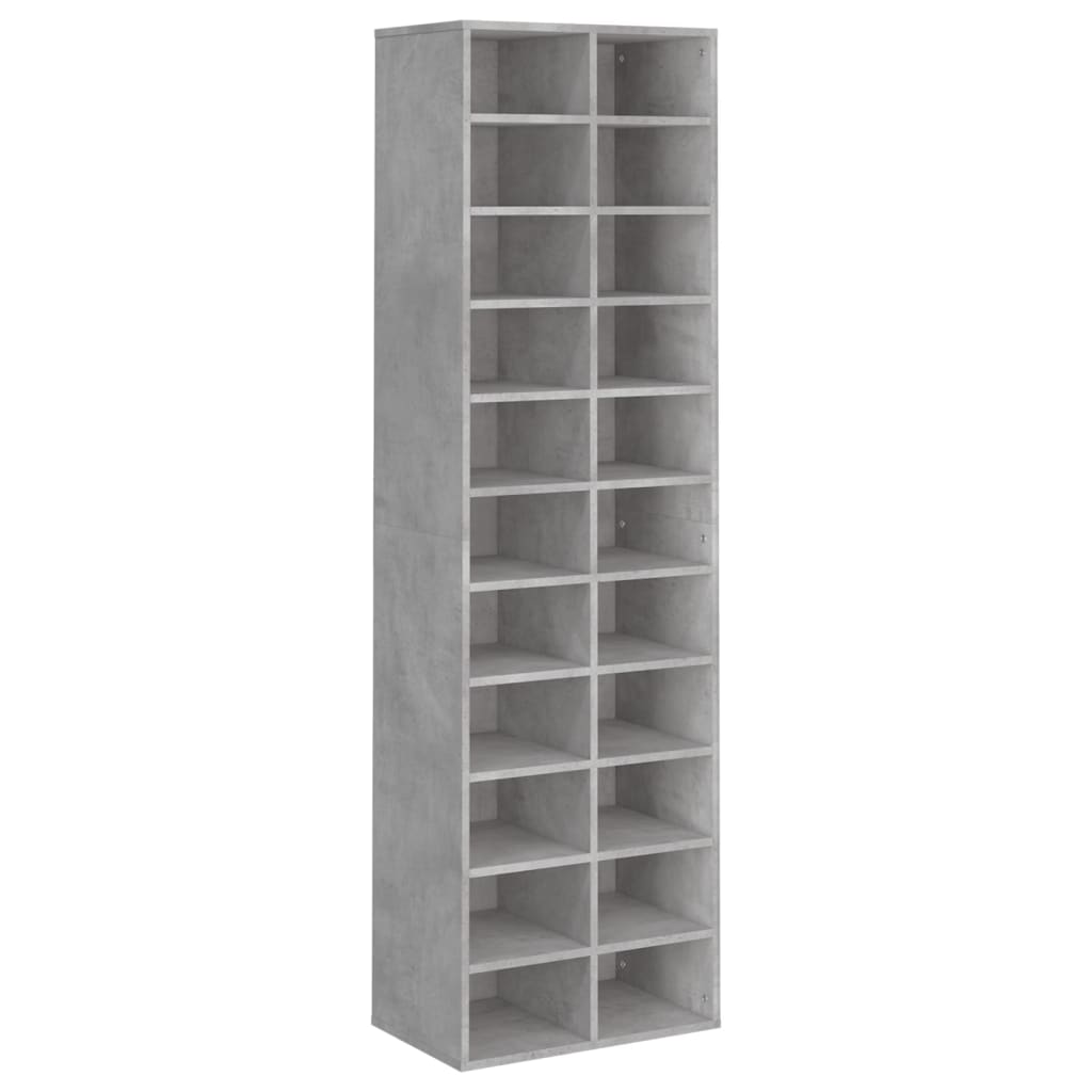 betonszürke szerelt fa cipősszekrény 54 x 34 x 183 cm