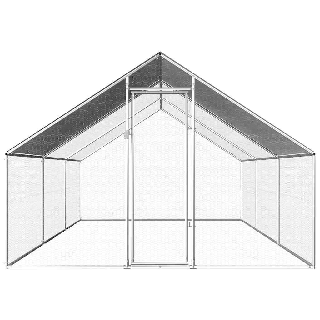 kültéri horganyzott acél tyúkól 2,75 x 6 x 1,92 m