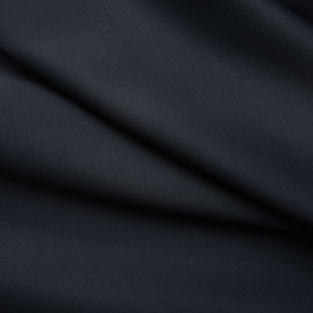 2 db fekete sötétítőfüggöny kampókkal 140 x 245 cm