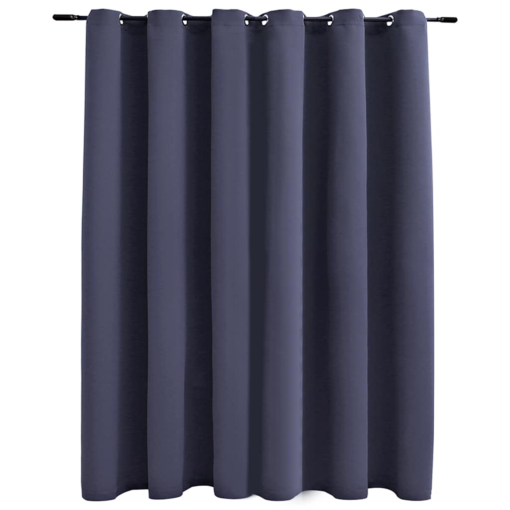 antracitszürke sötétítőfüggöny fémkarikákkal 290 x 245 cm