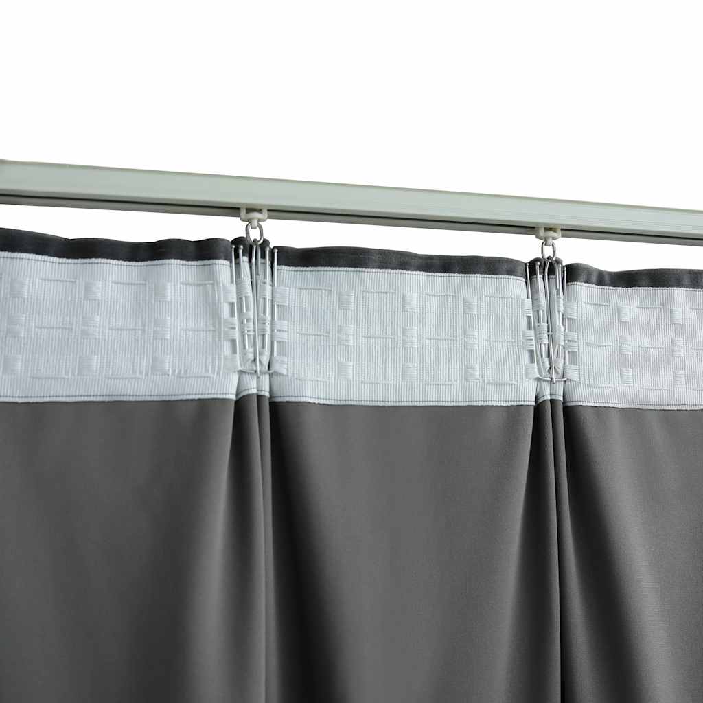 antracitszürke bársony sötétítőfüggöny kampókkal 290 x 245 cm