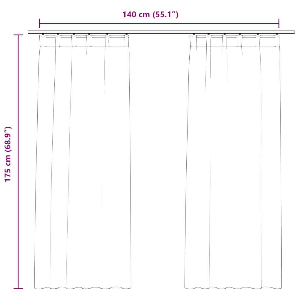 2 db sötétkék bársony sötétítőfüggöny kampókkal 140 x 175 cm