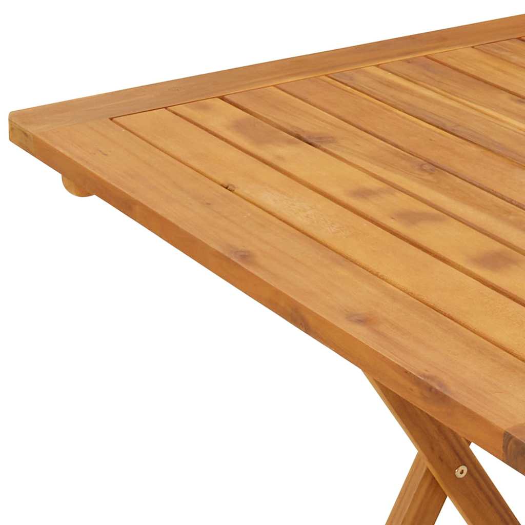 tömör akácfa összecsukható kerti asztal 70 x 70 x 75 cm