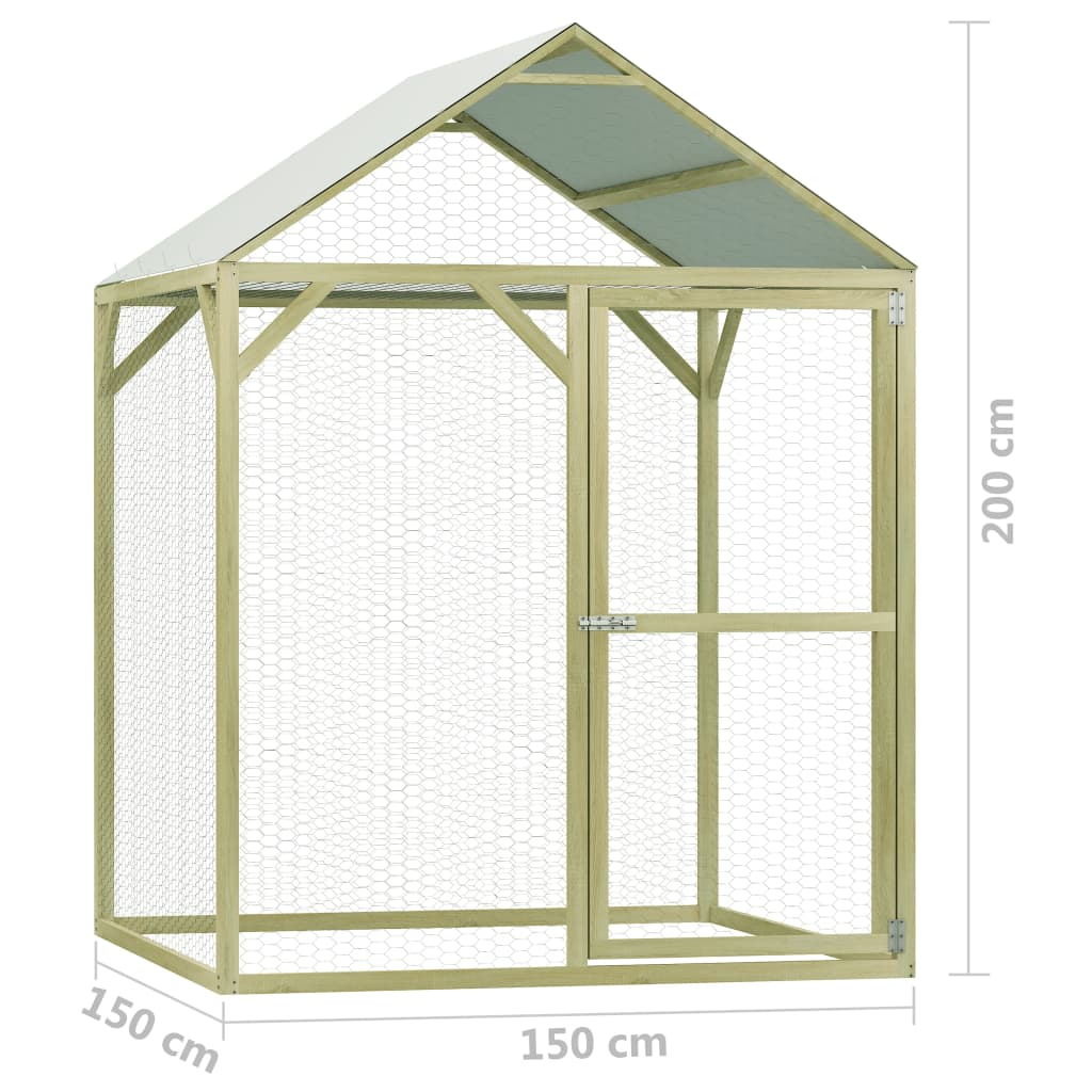 impregnált fenyőfa tyúkól 1,5 x 1,5 x 2 m