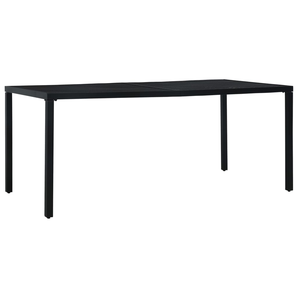 fekete acél kerti asztal 180 x 83 x 72 cm