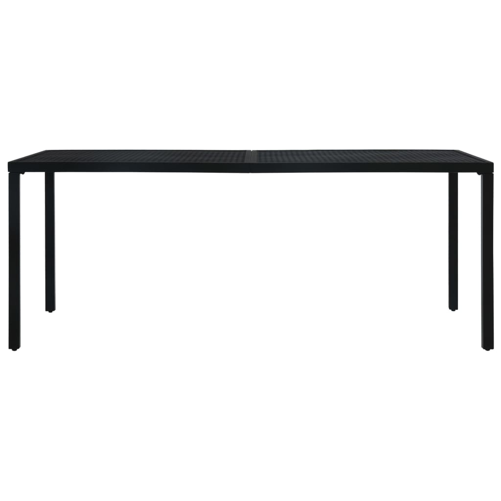 fekete acél kerti asztal 180 x 83 x 72 cm