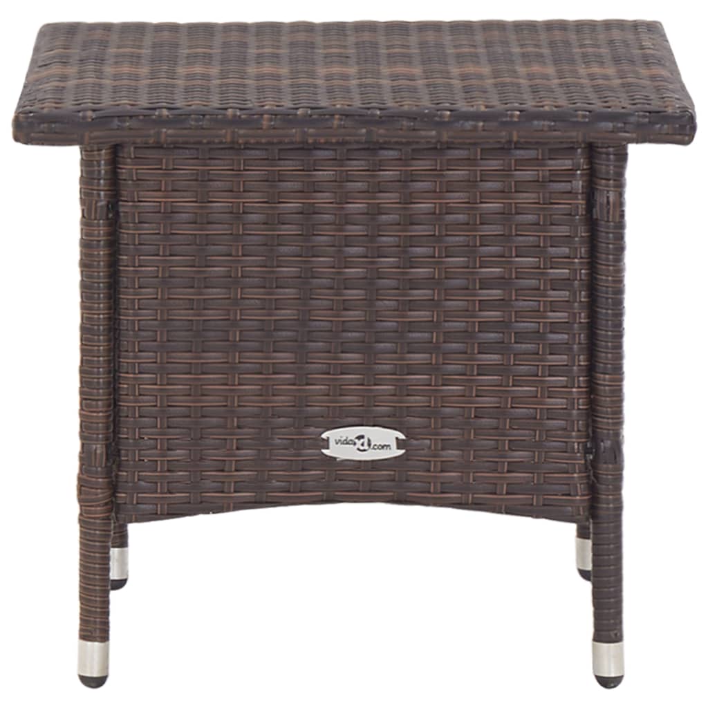 barna polyrattan teázóasztal 50 x 50 x 47 cm