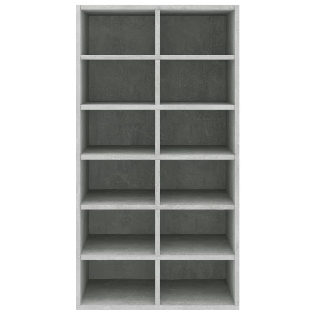 betonszürke szerelt fa cipőtartó 54 x 34 x 100,5 cm