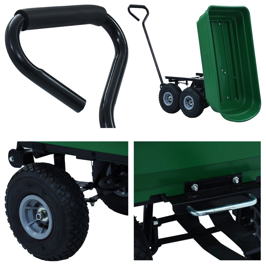 zöld kerti kézikocsi 300 kg 75 liter