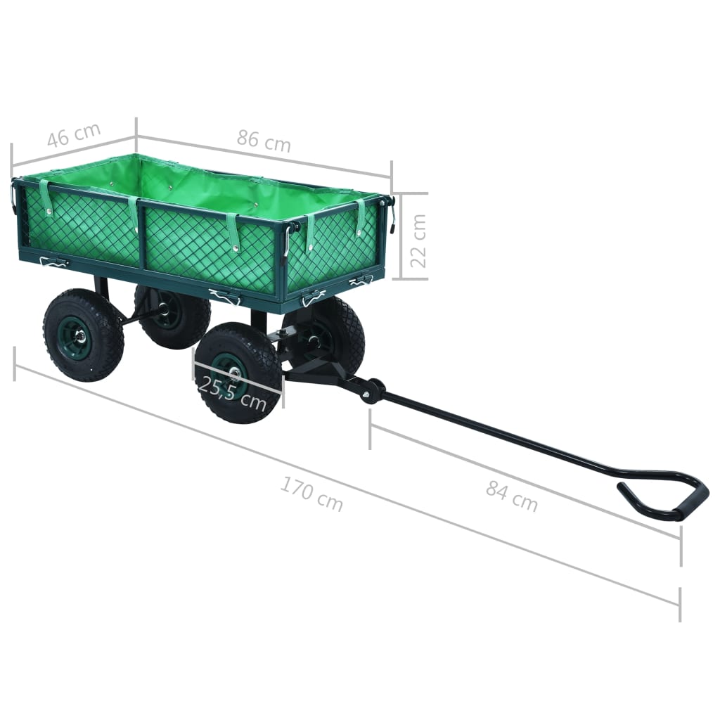 zöld kerti kézikocsi 250 kg