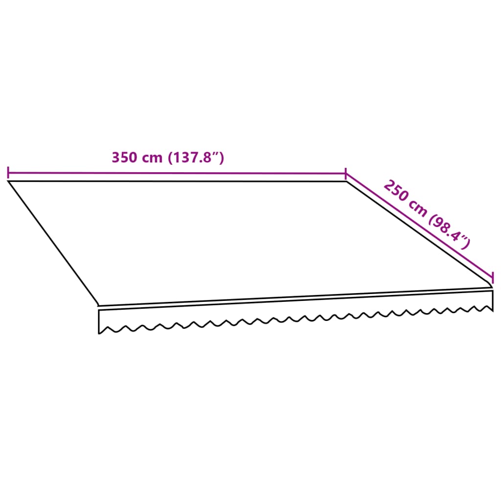 narancssárga és barna vászon napellenző tető 350 x 250 cm