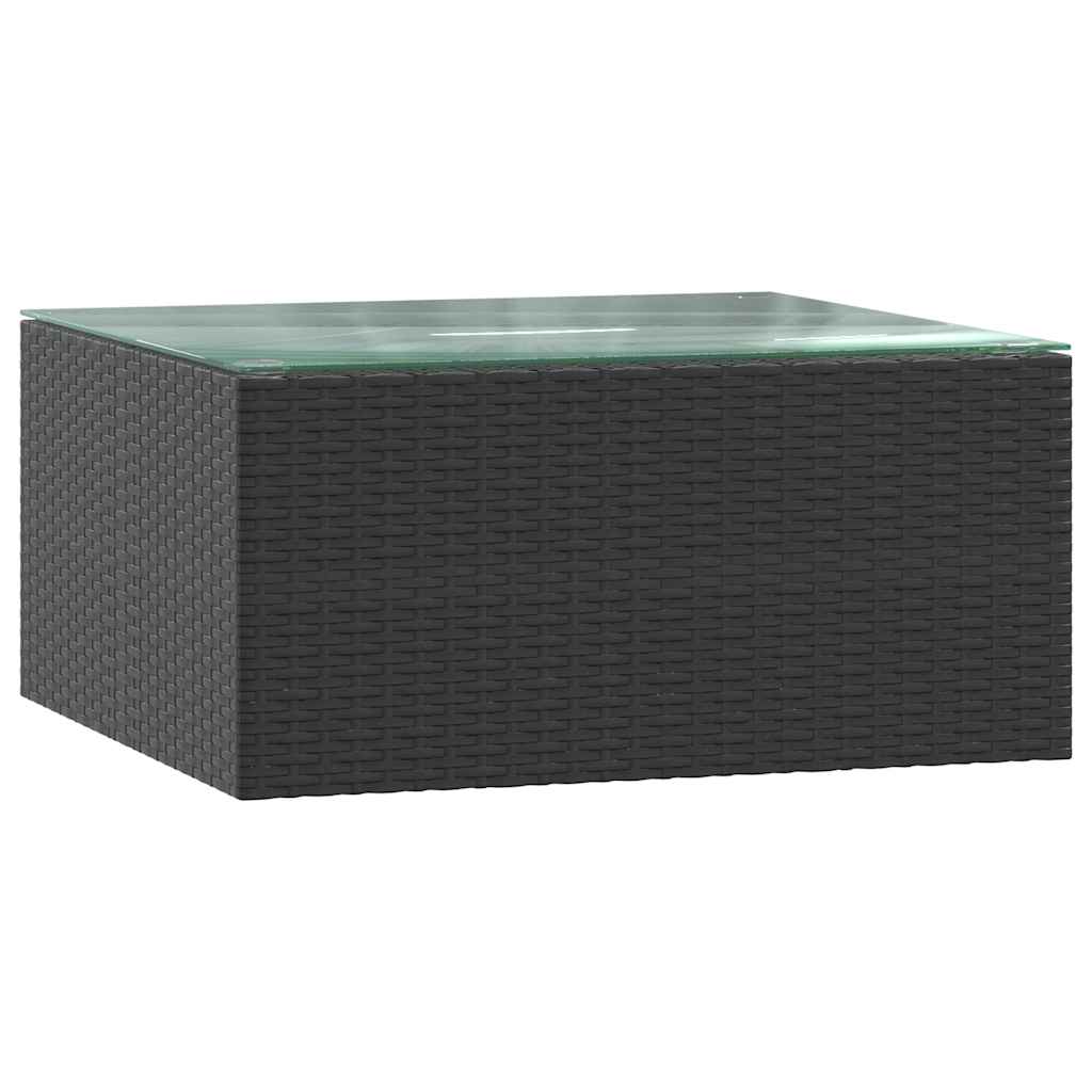 5 részes fekete polyrattan kerti társalgószett párnákkal