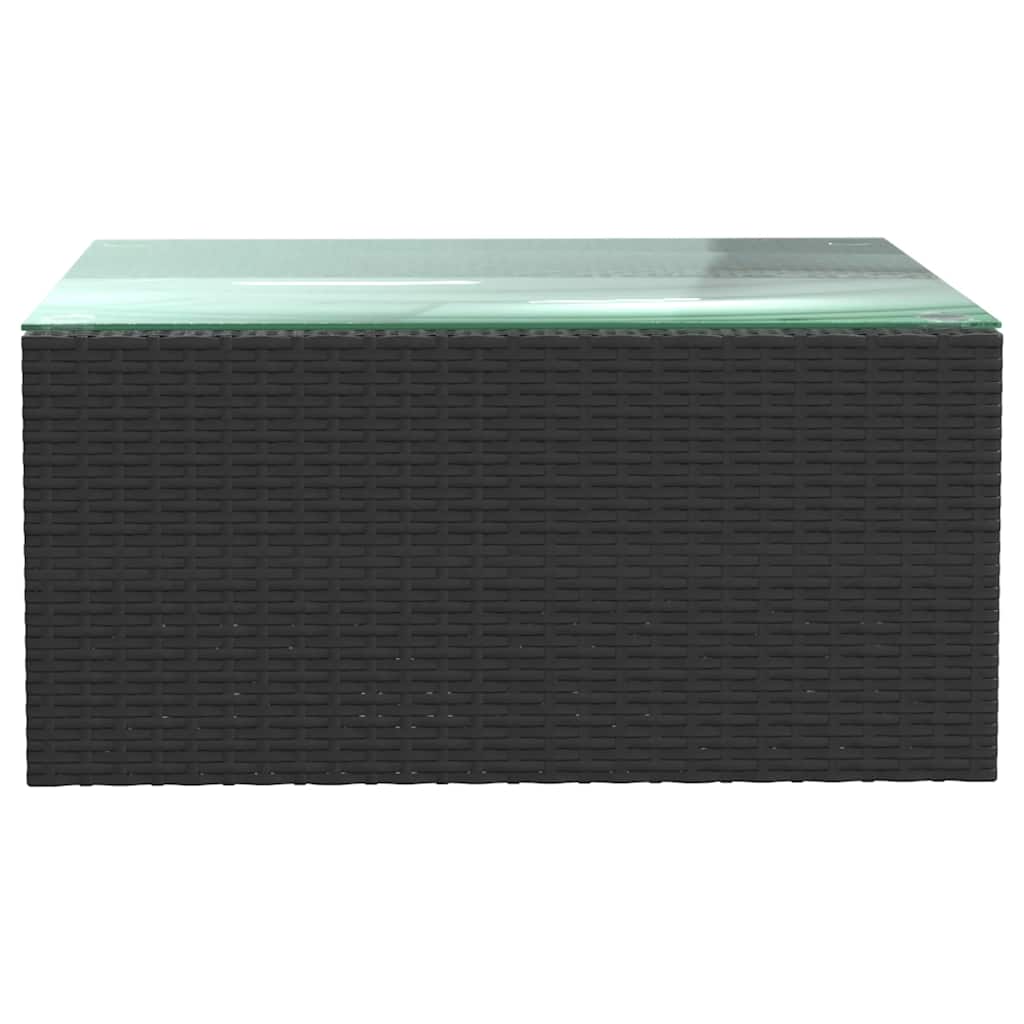 5 részes fekete polyrattan kerti társalgószett párnákkal