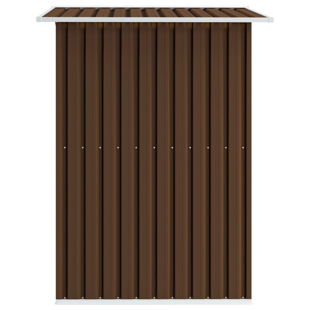barna acél kerti fészer 204 x 132 x 186 cm