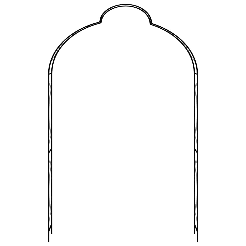 fekete vas kerti boltív kapuval 150 x 34 x 240 cm