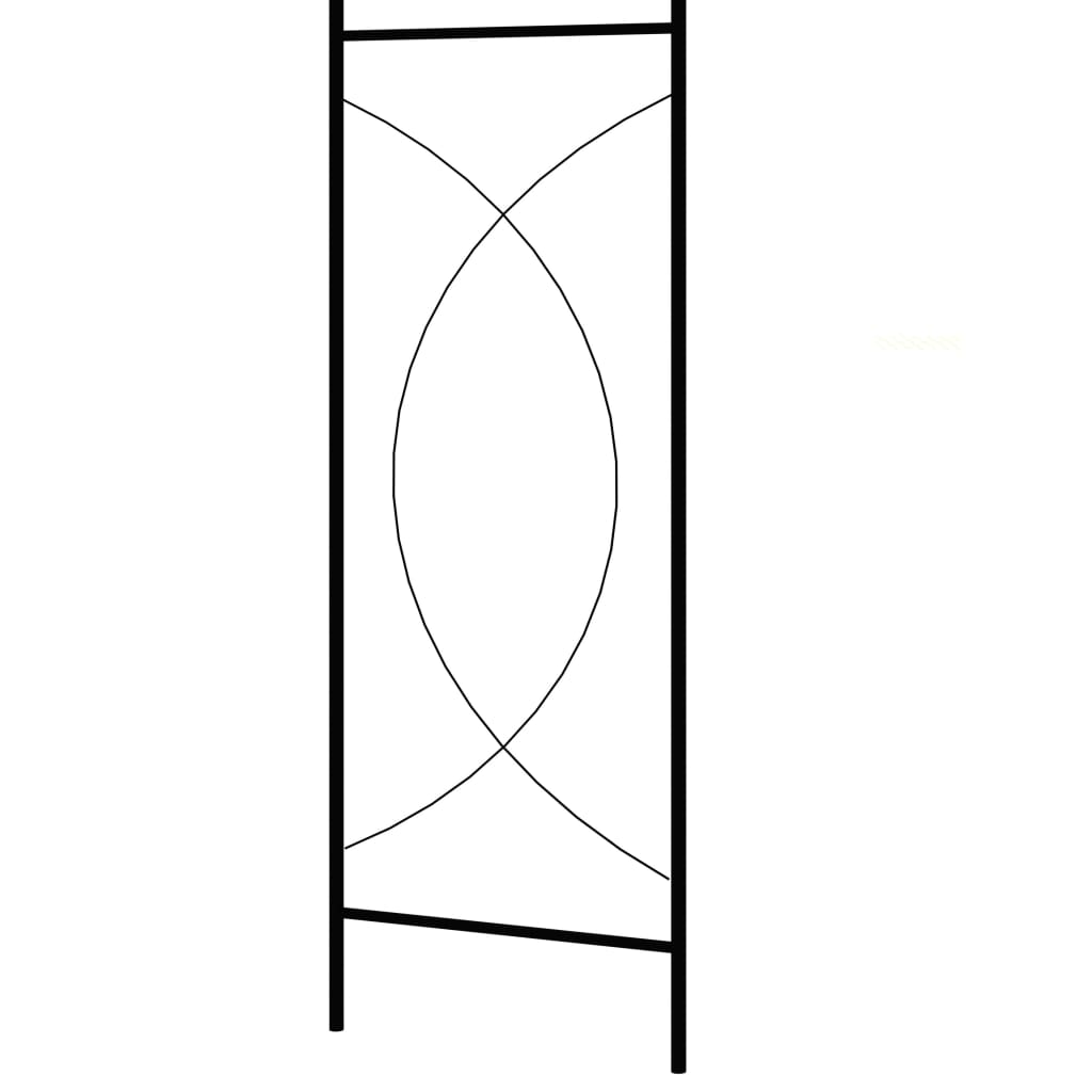 fekete vas kerti boltív kapuval 150 x 34 x 240 cm