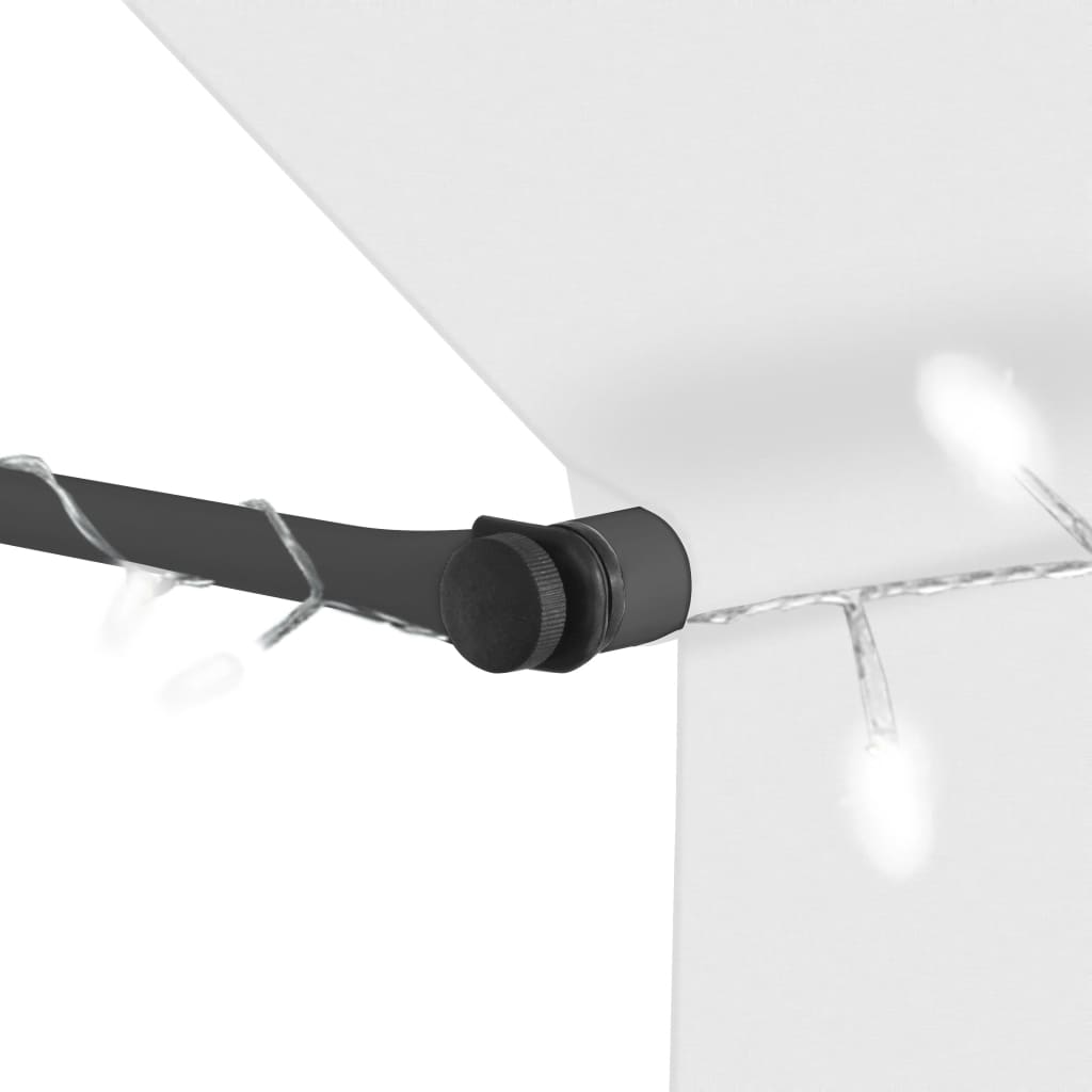 krémszínű kézzel kihúzható LED-es napellenző 150 cm