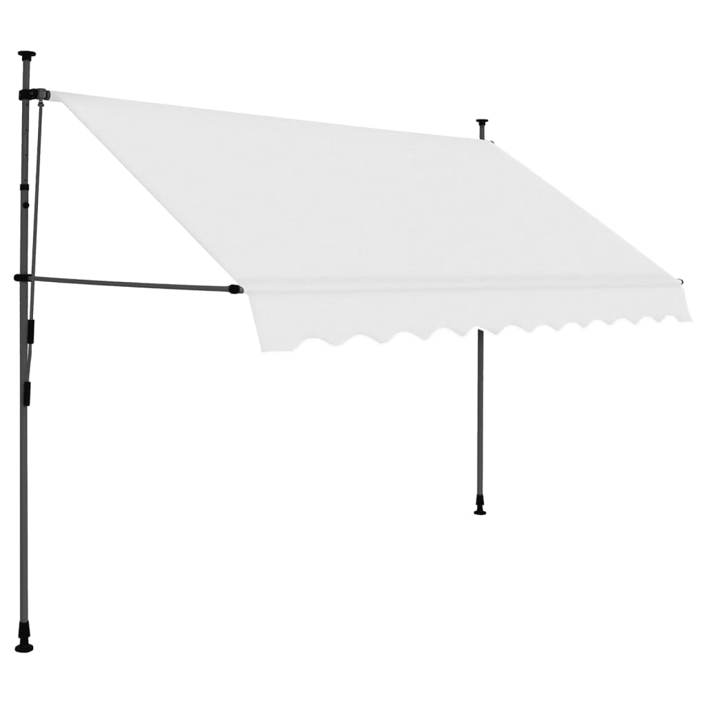 krémszínű kézzel kihúzható LED-es napellenző 250 cm