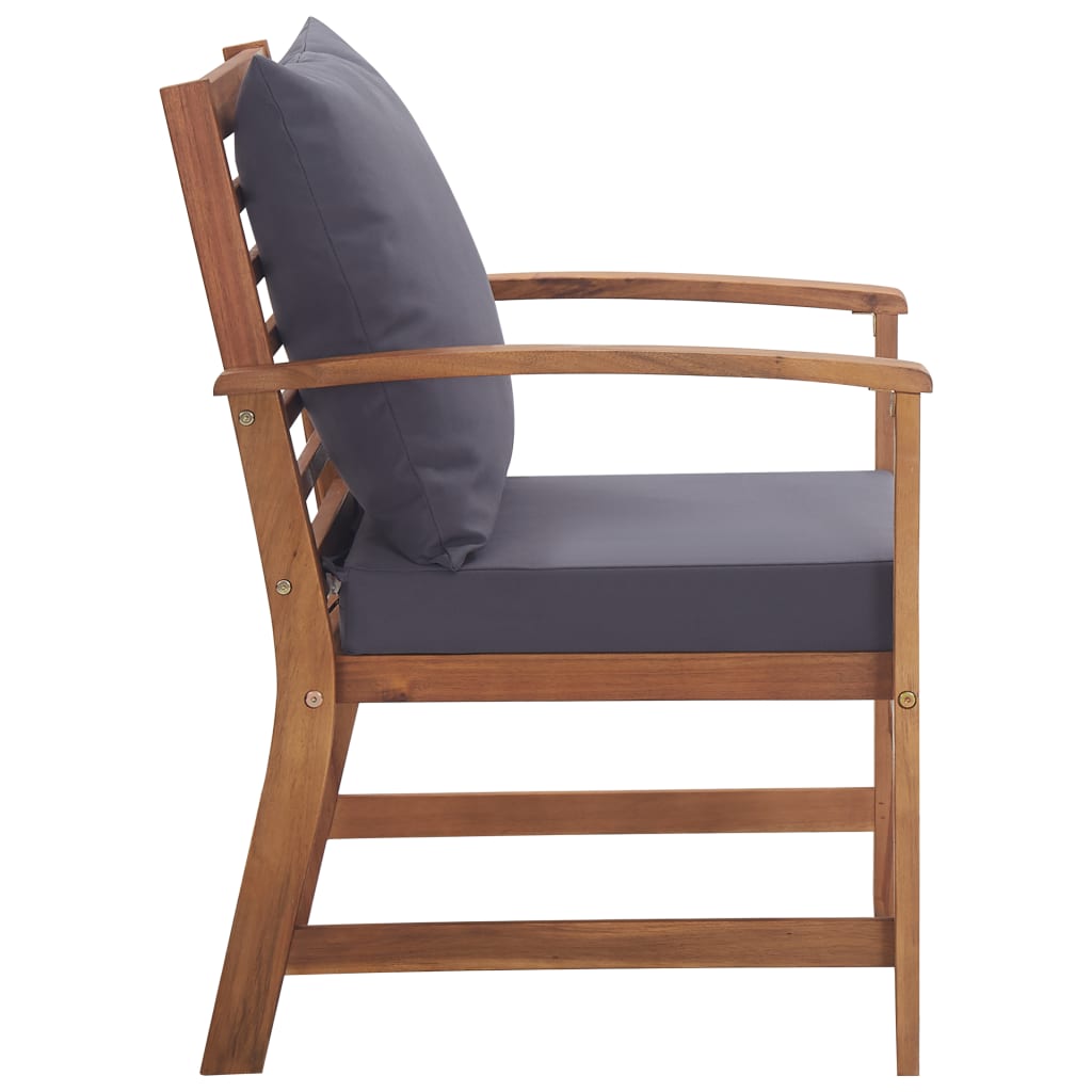 4 részes tömör akácfa kerti társalgószett párnákkal