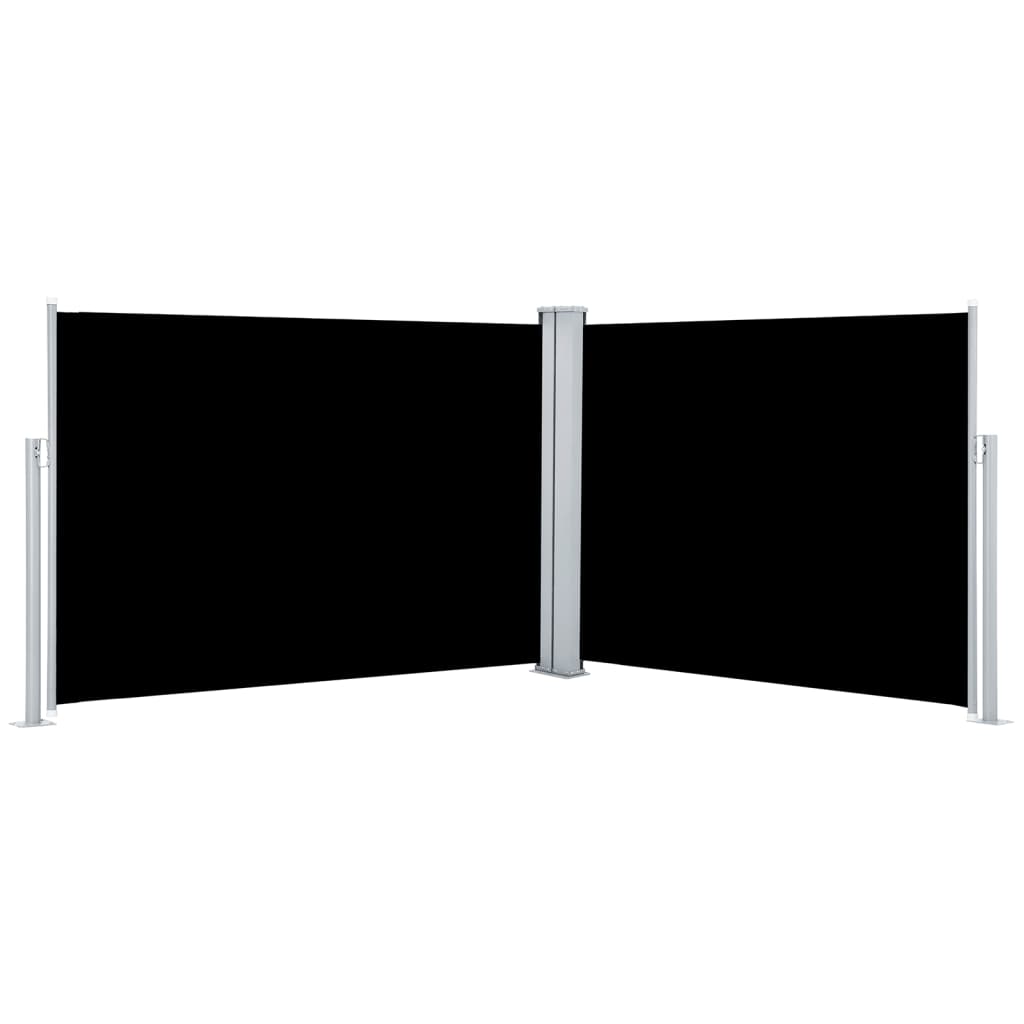 fekete behúzható oldalsó napellenző 120 x 1000 cm