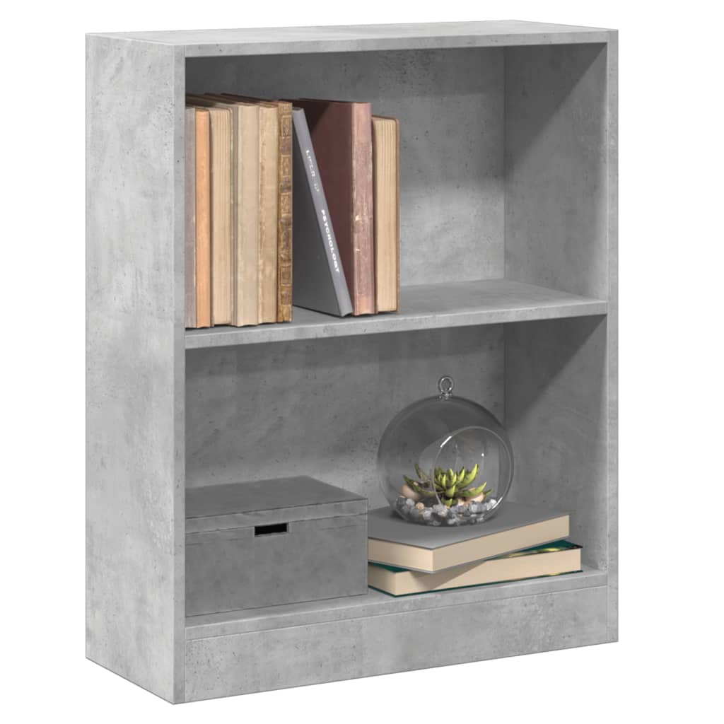 betonszürke szerelt fa könyvespolc 60 x 24 x 76 cm