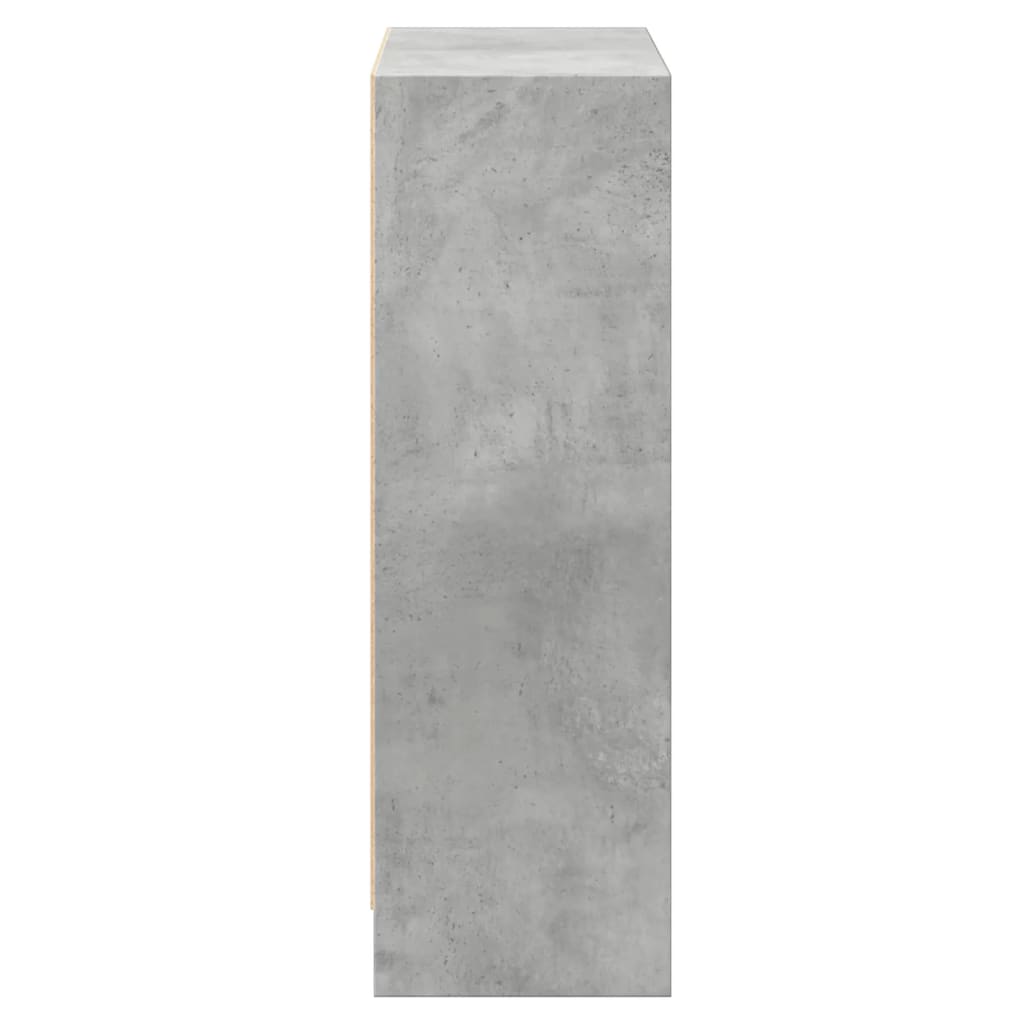betonszürke szerelt fa könyvespolc 60 x 24 x 76 cm