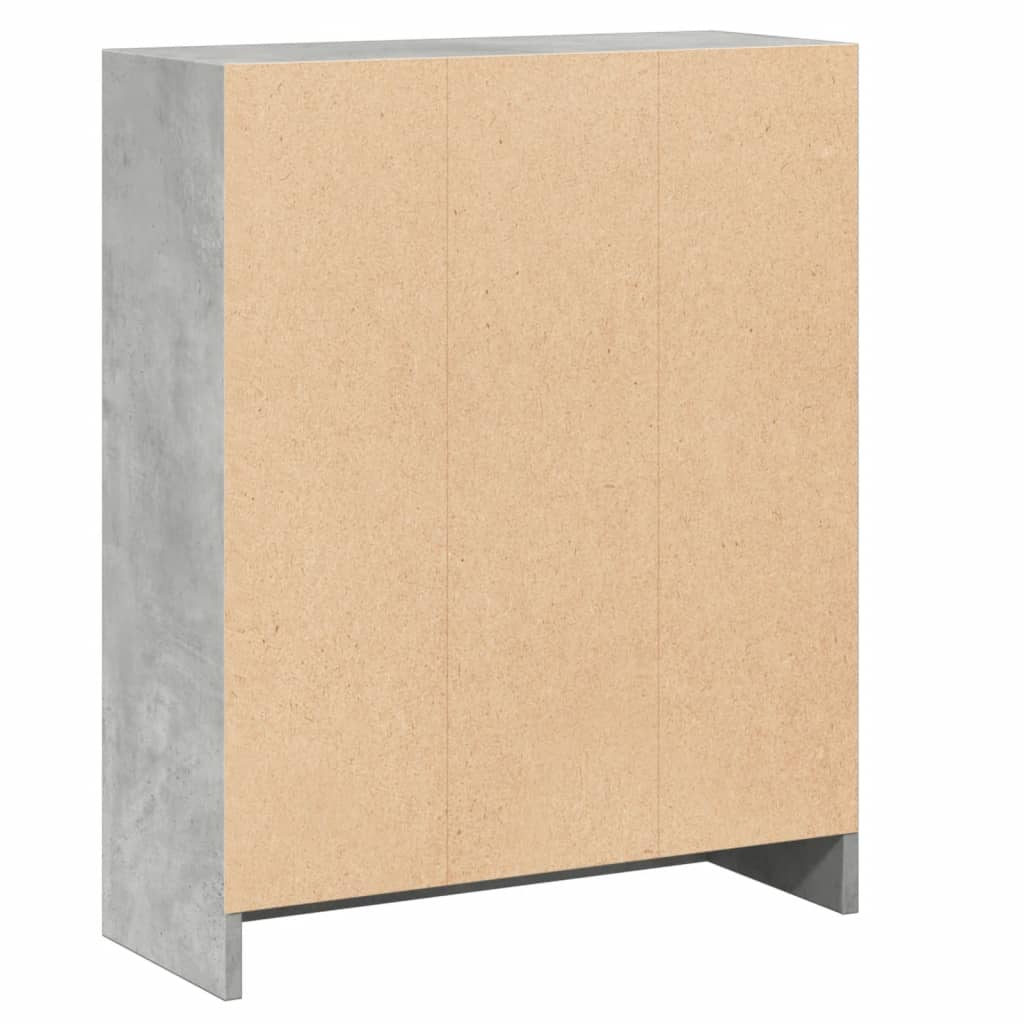betonszürke szerelt fa könyvespolc 60 x 24 x 76 cm