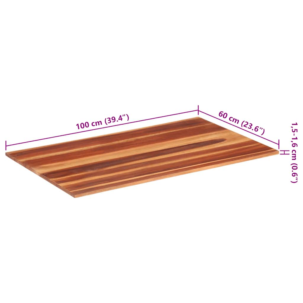 tömör akácfa asztallap 15-16 mm 60 x 100 cm