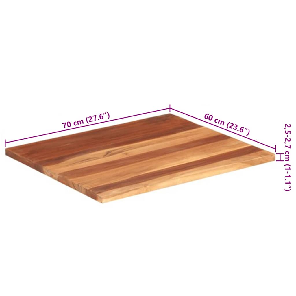 tömör akácfa asztallap 25-27 mm 60 x 70 cm