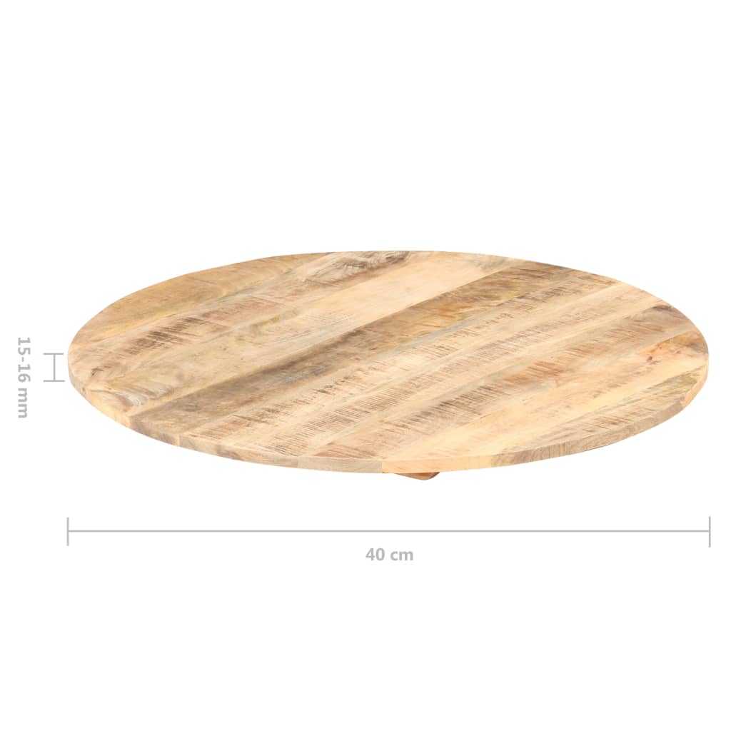 kerek tömör mangófa asztallap 15-16 mm 40 cm