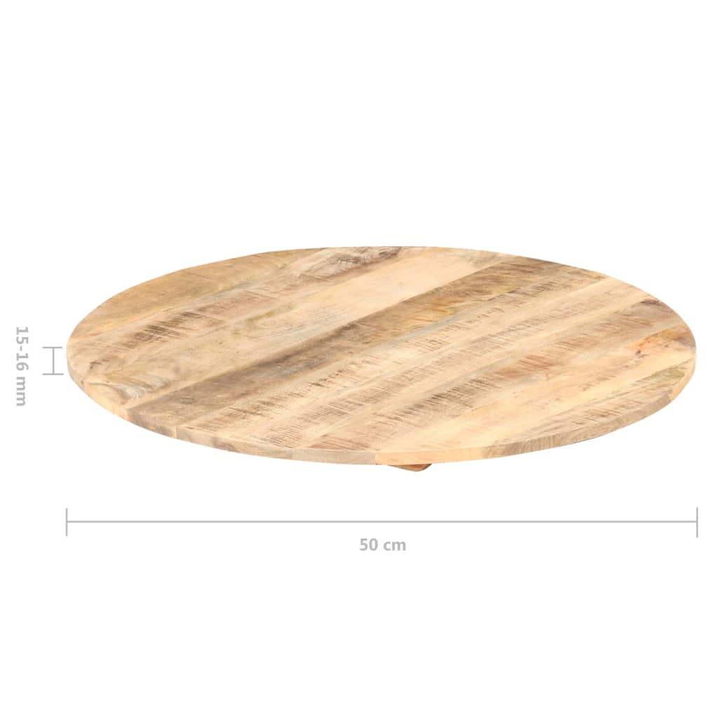 kerek tömör mangófa asztallap 15-16 mm 50 cm