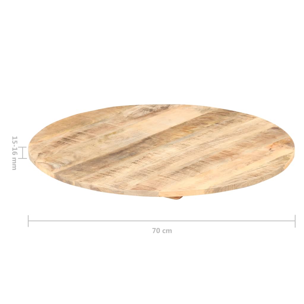 kerek tömör mangófa asztallap 15-16 mm 70 cm