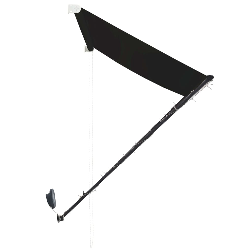 feltekerhető antracitszürke napellenző LED-del 300 x 150 cm