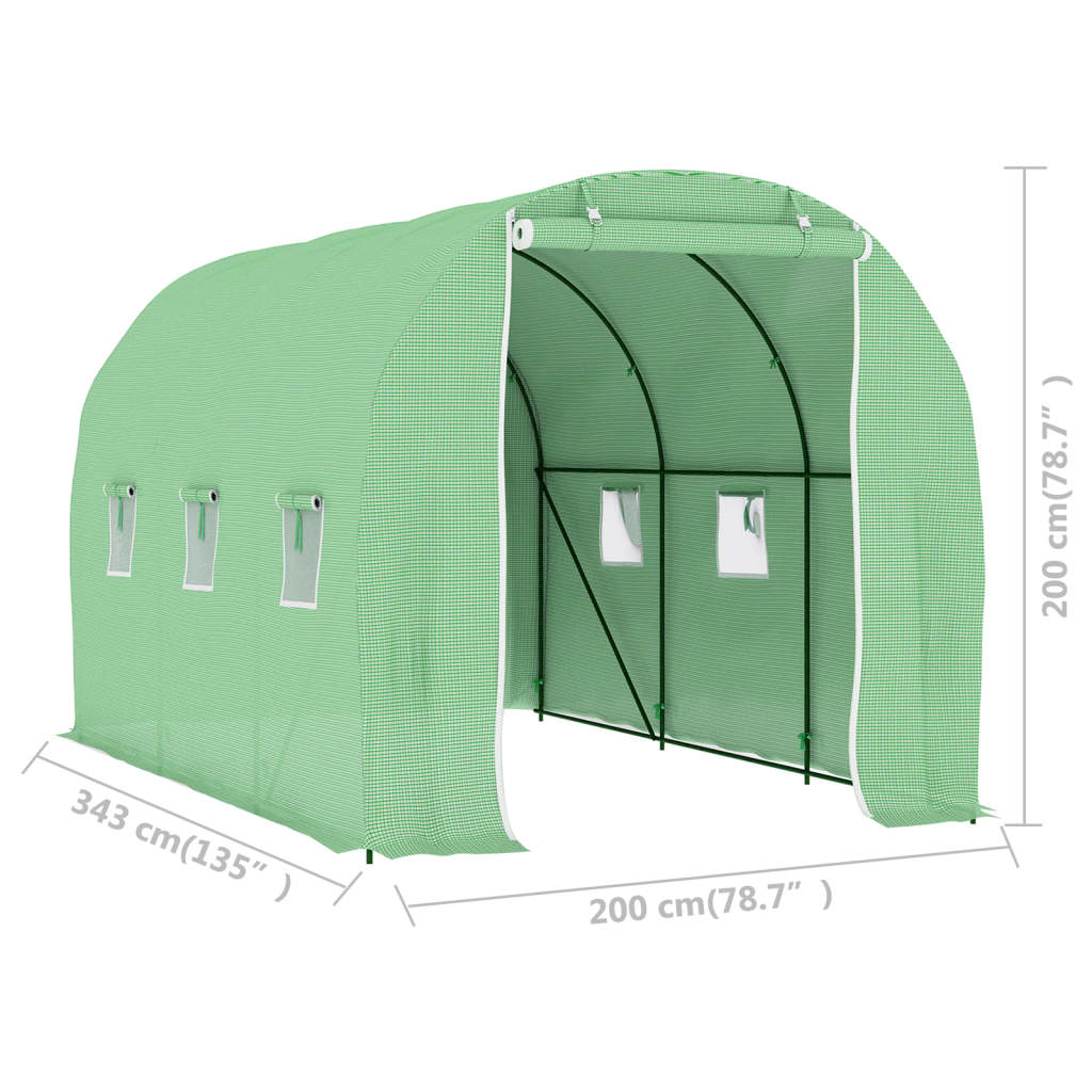melegház 6,86 m² 3,43 x 2 x 2 m