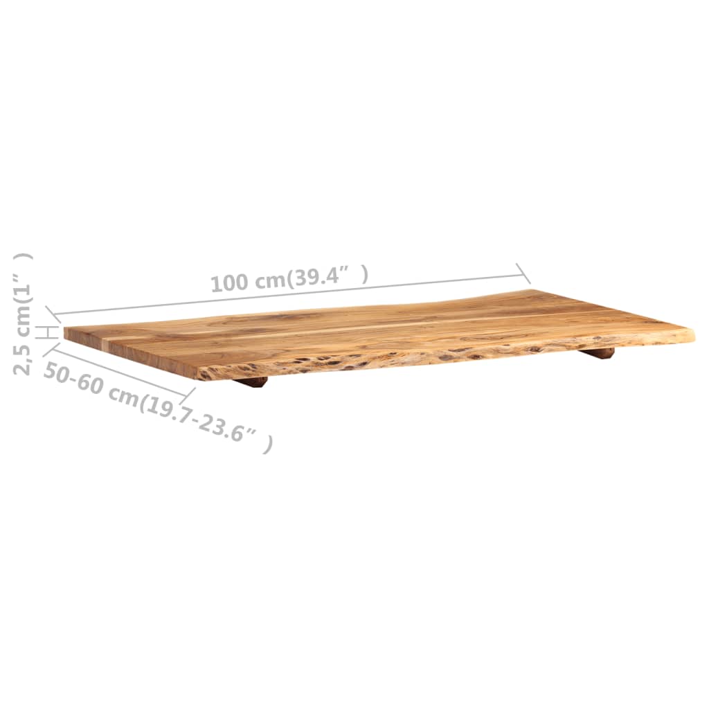tömör akácfa asztallap 100 x (50-60) x 2,5 cm
